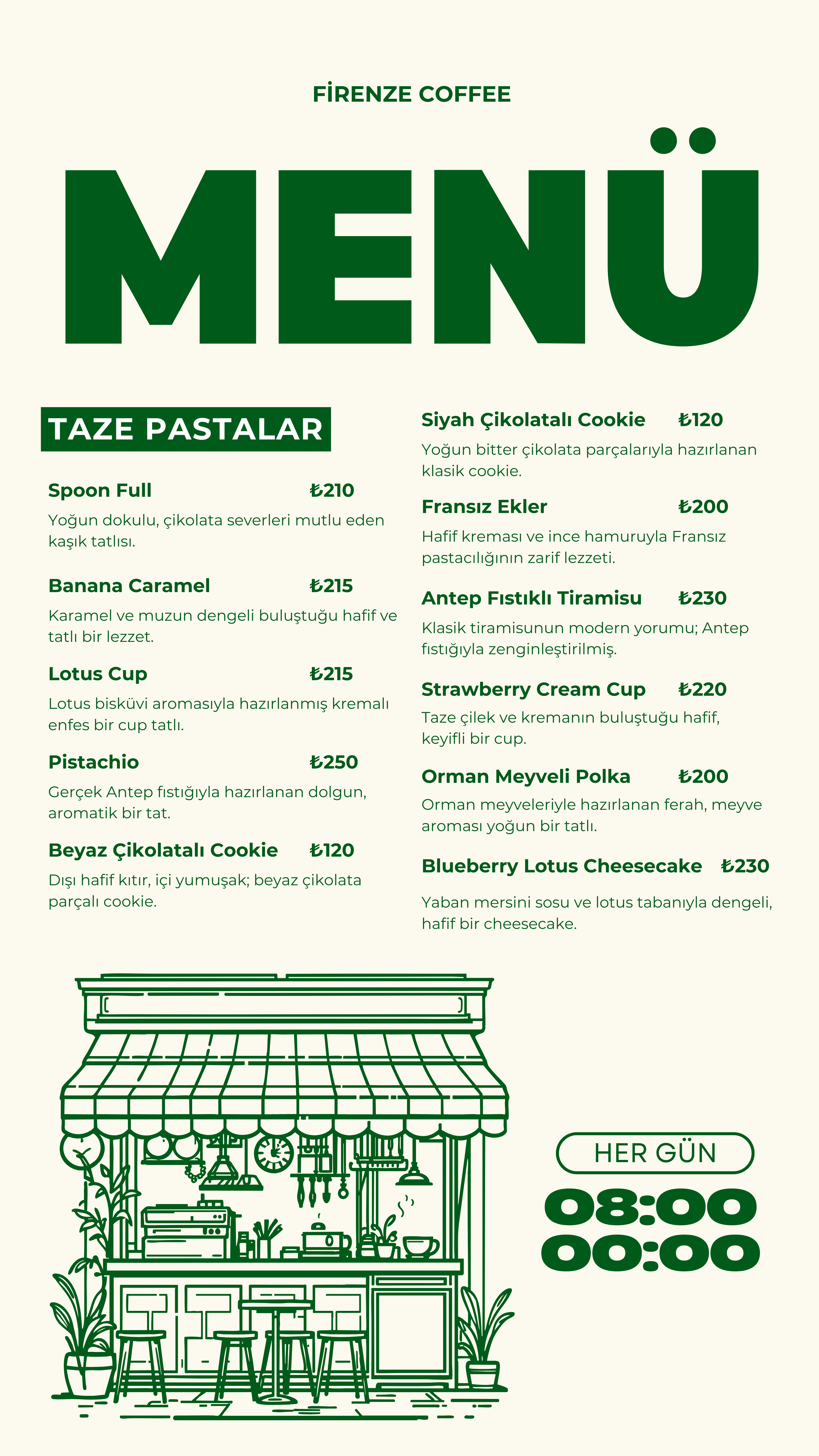 Pasta ve Tatlılar Menüsü